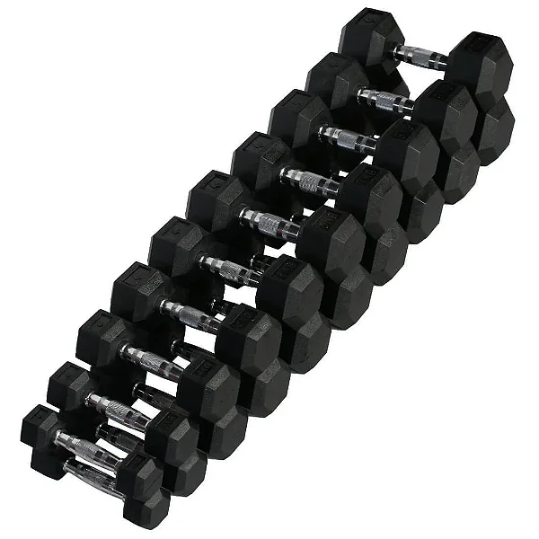 CONJUNTO HALTERES SEXTAVADOS SIM FITNESS - 1 A 10KG