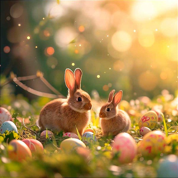Fundo Fotográfico MDF 60x60cm Easter Rabbit