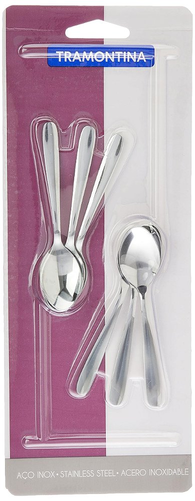 Conjunto de colheres para café Tramontina Havai aço inox 6 peças