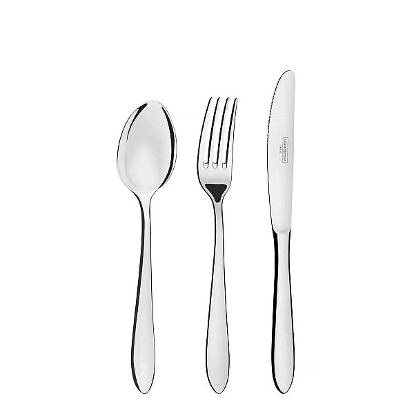Faqueiro Tramontina Inox com Facas de Mesa Acabamento Alto Brilho e Estojo de Madeira 101 Peças 66982/865 |...