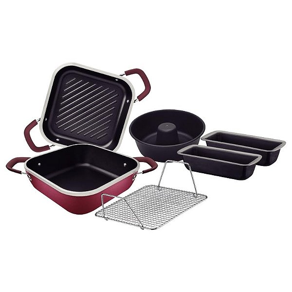 Kit Tramontina Lyon em Alumínio Forjado Antiaderente Starflon Car