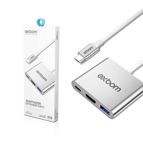 ADAPTADOR VIDEO TIPO-C PARA HD 3 EM 1 PD/HDMI/USB 3.0 03778 - U3V-A3N1