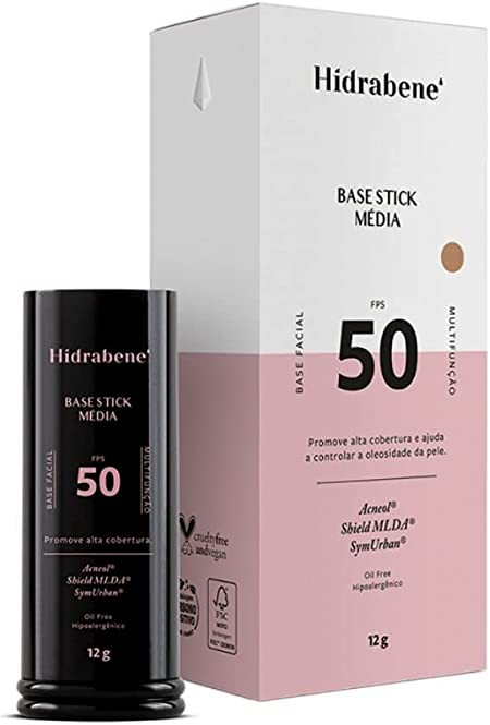 Hidrabene Anasol Base Facial Stick c/Protetor Solar 50 FPS Multifunção 12g Bege medio