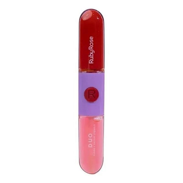 Gloss + Batom Líquido Duo Ruby Rose Ld01 9,6g