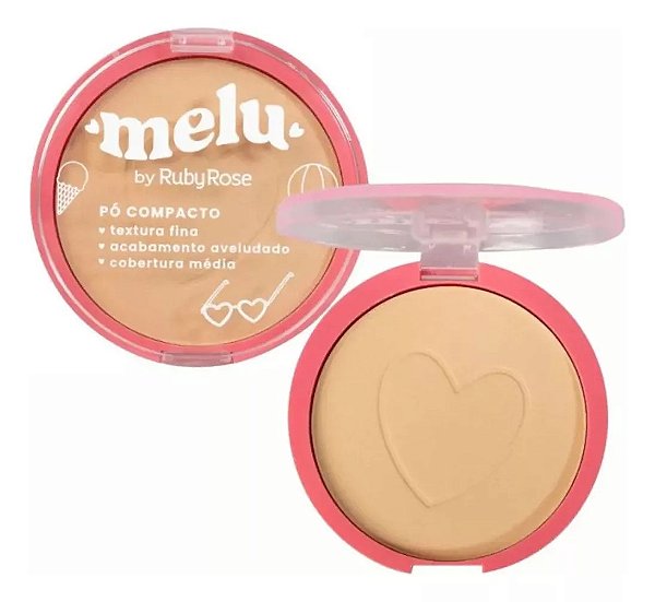Pó Facial Compacto Melu RR8533 MC60 RubyRose