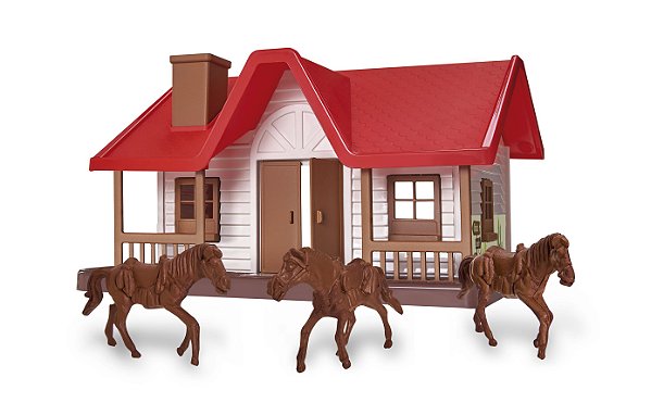 Rancho Western Casinha com Cavalos - Usual Brinquedos