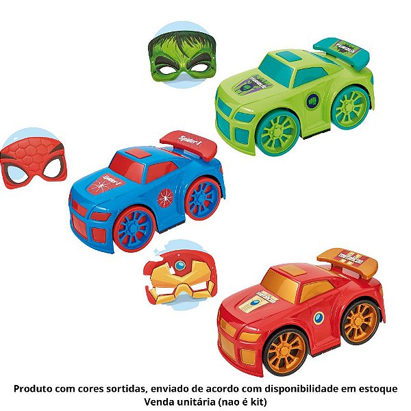 Kit Hero Time Carrinho com Máscara Super Herói Sortido - Usual Brinquedos