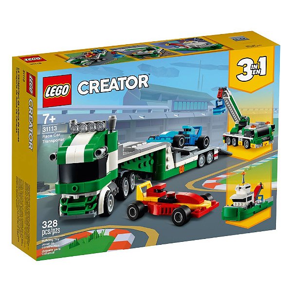 LEGO - Transportador de Carros de Corrida 3 em 1 - 328 Peças 31113