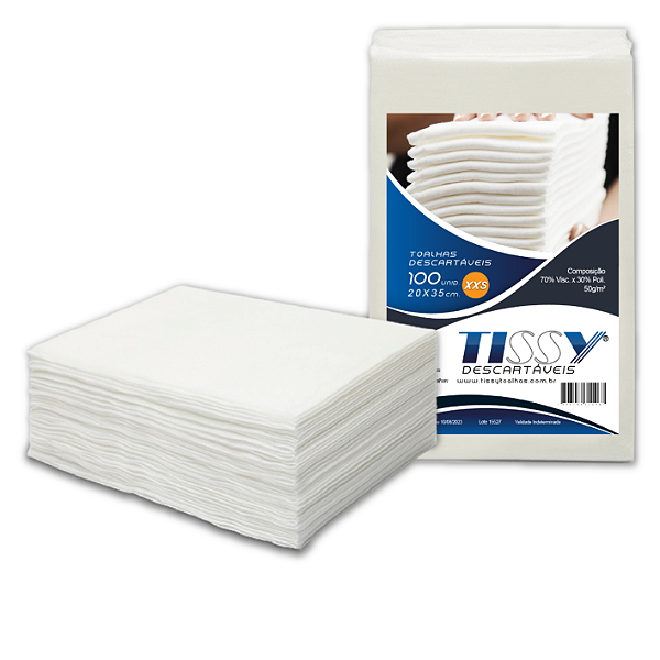 Toalha Descartável Tissy 20x35cm – Pacote 100unid. Uso em clínicas, hospitais,salões,manicure e petshop