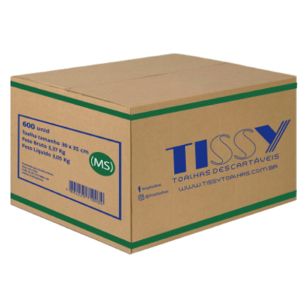 Toalha Descartável Tissy 30x35cm –Caixa 600 unid . Uso em clínicas, hospitais,salões, manicure e petshop