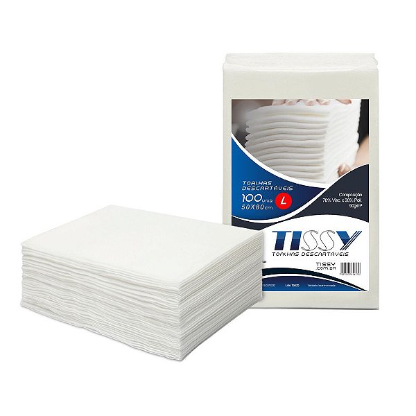 Toalha Descartável Tissy - 50 x 80 cm​ - Caixa 300 unid. - Alta Absorção - Casa - Hospitais - Clínicas - Salões de Beleza