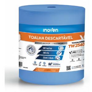 ROLO TOALHA TW2540 AZUL 240M 600 PANOS