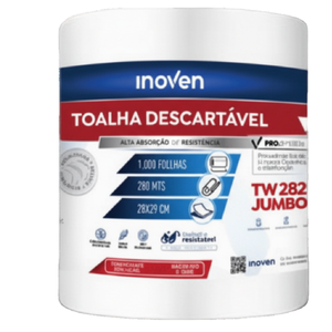 Toalha Descartável Inoven Jumbo Rolo 280 Metros | 1.000 Folhas | TW 282