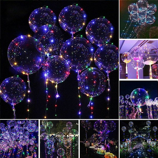Balão Bubble Com Led Colorido Aniversário, Formatura, Casamento ...
