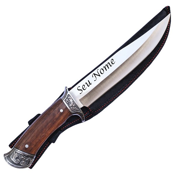 Faca Churrasco Personalizada Gravada Nome Afiada Com Bainha