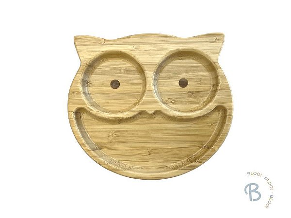 Prato Coruja de Bambu com Ventosa