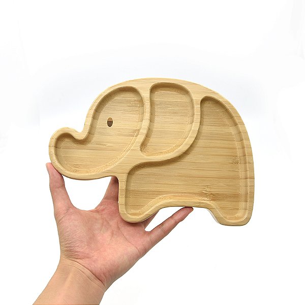 Prato Elefante de Bambu com Ventosa