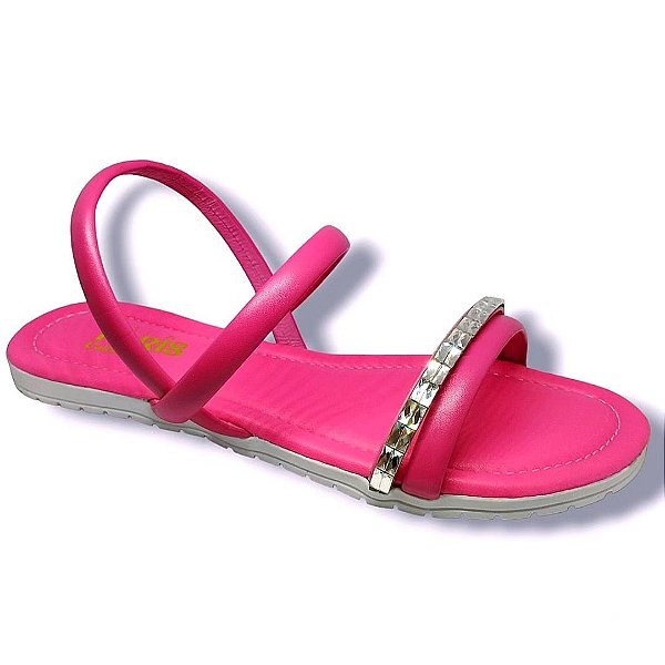 Rasteirinha Pink com Strass