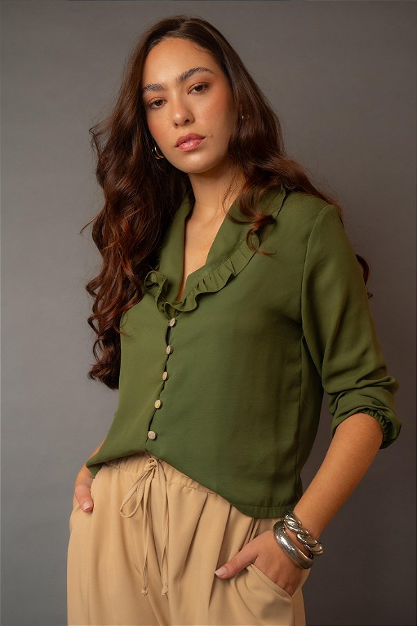 CAMISA ALAIDE CREPE VERDE