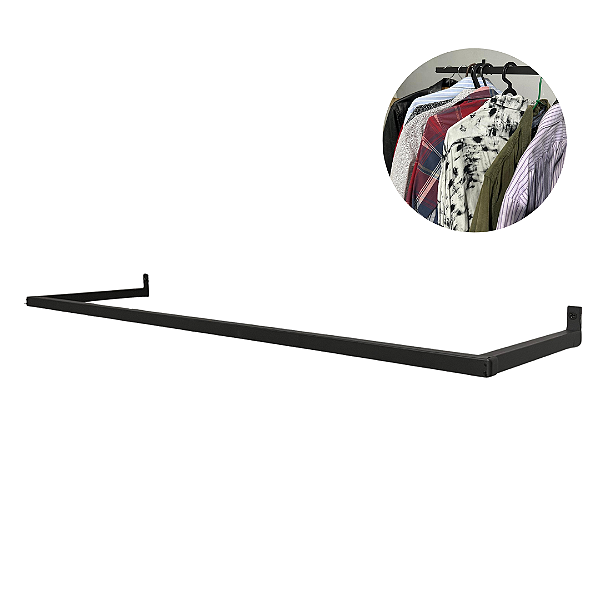 Cabide Arara Parede Organizador Roupa Closet Cabideiro para Loja Multiuso