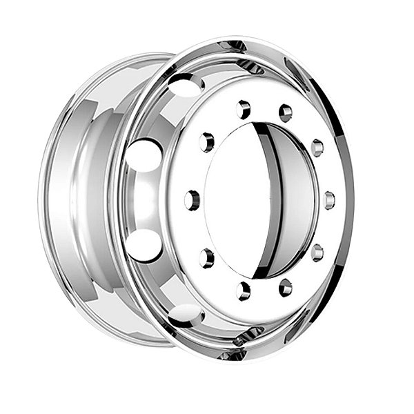 Roda de Aluminio Alto Brilho Borda Larga 22,5 x 8,25 10 Furos Polida