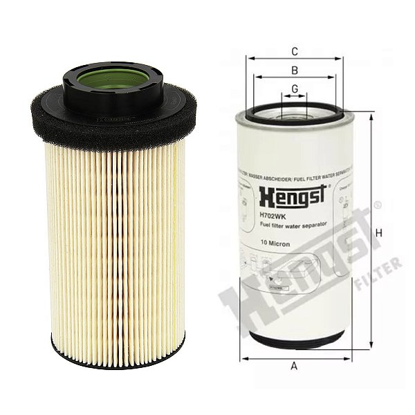 Kit Filtro de Combustível + Filtro Racor Compatível Mbb Axor 2544 2012