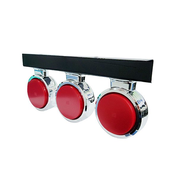 Kit Lanterna 3 Marias Bojuda Led Caminhão Vermelho 12v/24v Com Suporte para Fixação