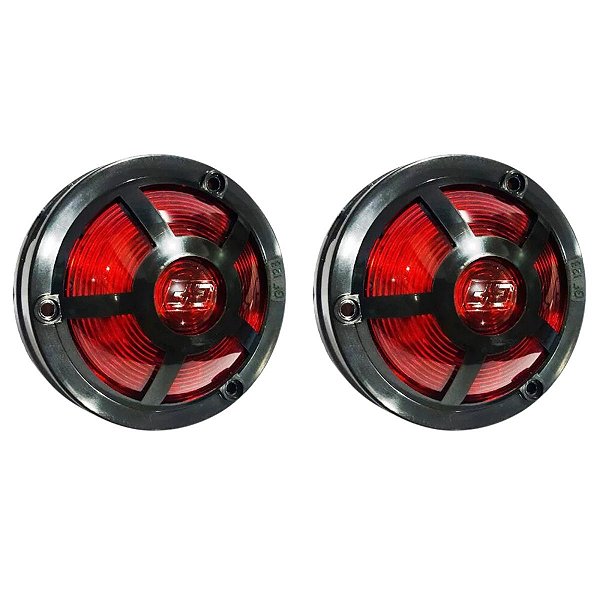 2 Lanterna Sinaleira de LED Rubi Vermelha Compatível Mercedes Benz 1113 1313 - 12v 24v Bivolt