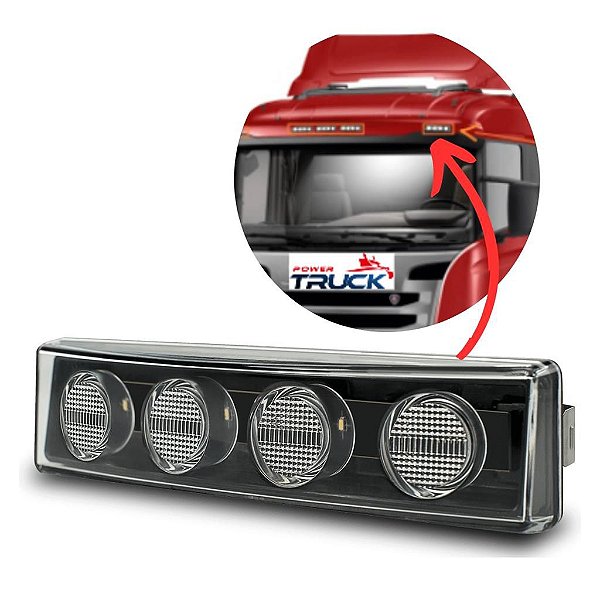 Lanterna Led Delimitadora Tapa Sol Compatível Scania Cristal