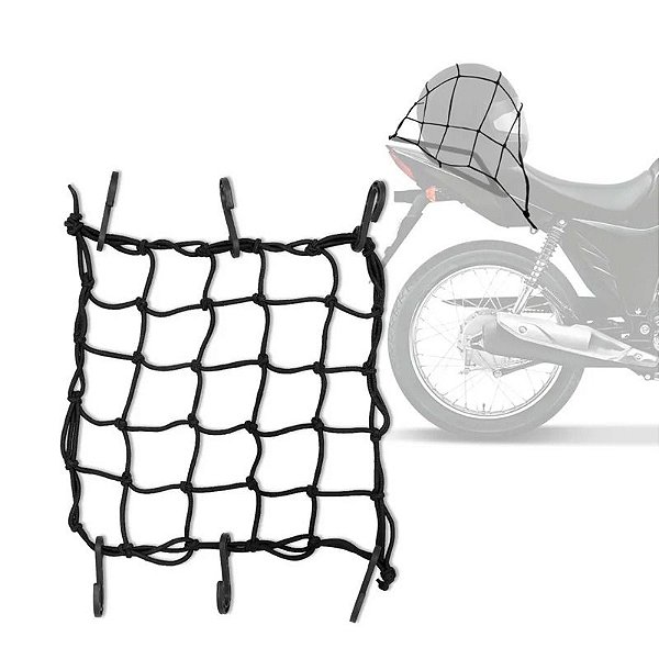 Rede Elástica para Capacete e Bagageiro de Moto 35cm x 35cm