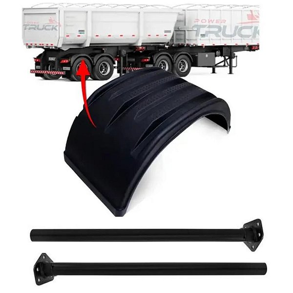 Kit Para-lama Plástico Injetado Carreta + Suporte Fixação