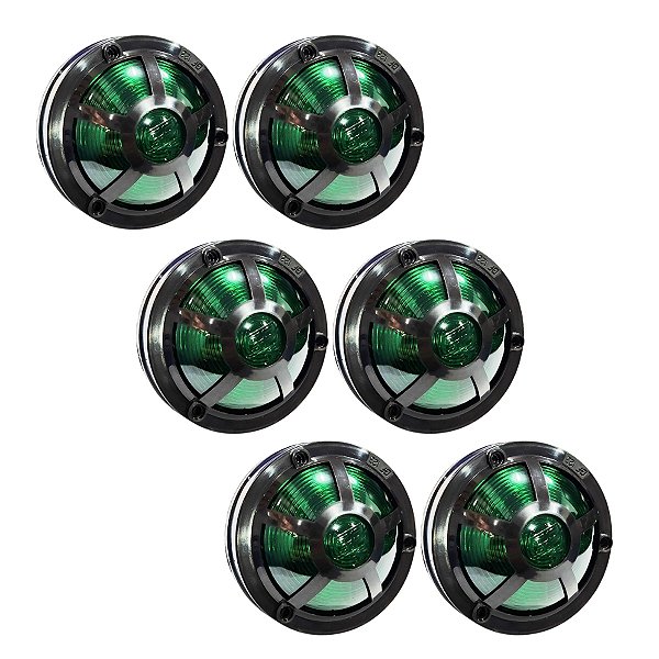 Kit 6 Lanterna Sinaleira Estribo Verde Compatível Mercedes Benz 1113