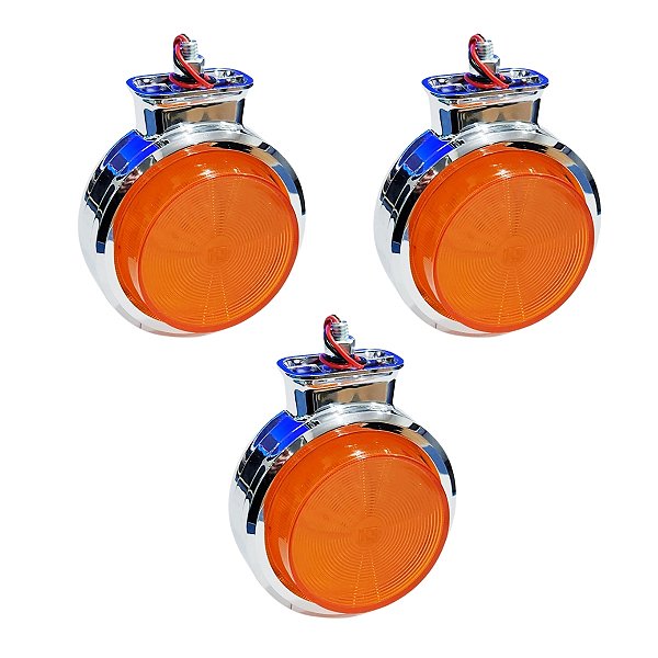 3 Lanterna Sinaleira Foguinho Led Bojuda Maria Âmbar ( Amarela ) Bivolt