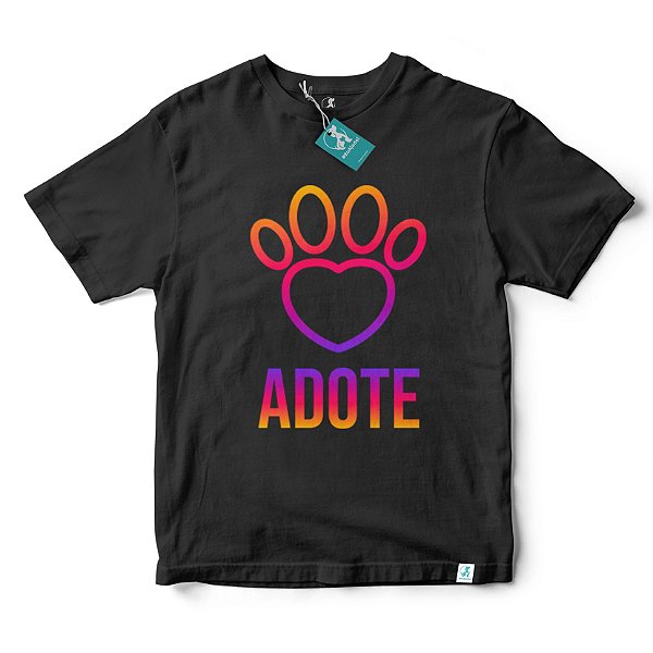 Camiseta - Adote Pets - Preto
