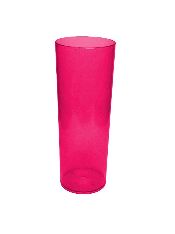 Copo Long Drink 350ml Rosa Neon Transparente