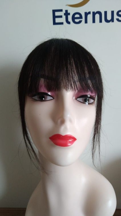 Franja Cabelo Humano com Tic Tac Preta P