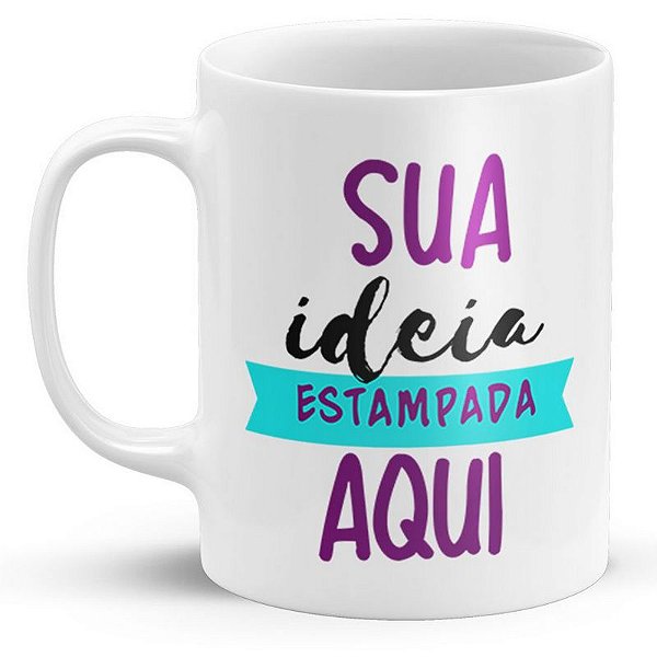 Caneca de Porcelana Branca Personalizada