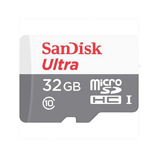 Cartão de Memória Sandisk Ultra 32GB, Classe 10, com Leitor de Cartão - ‎SDSQUNR-032G-GN3MA