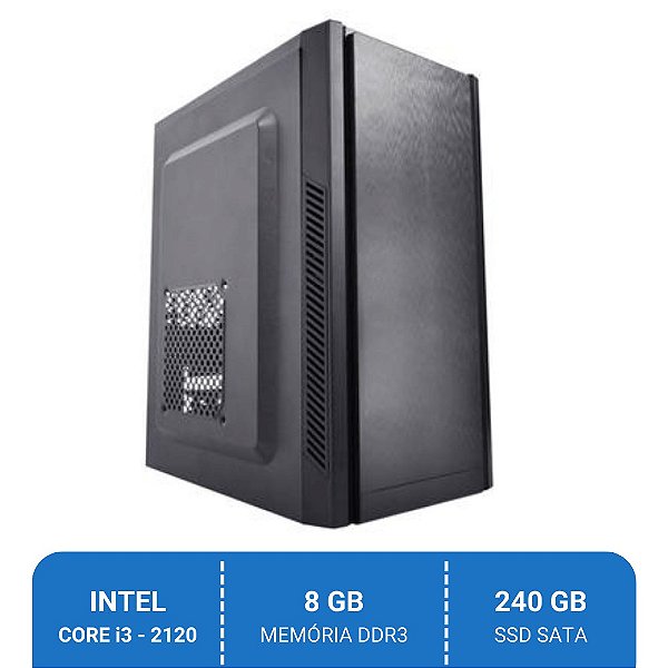 Computador Intel Core i3-2120, 8GB DDR3, SSD 240GB, 230W