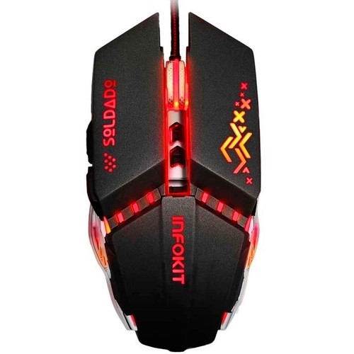 Mouse Gamer - Metal - Usb  - LED RGB - Infokit - GM-705