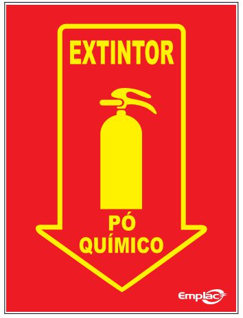 PLACA - EXTINTOR PO QUIMICO / EM PS E.P.I. 20 X 15CM EMPLAC BR