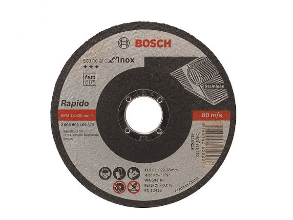 DISCO DE CORTE INOX 115 mm GR.60 BOSCH