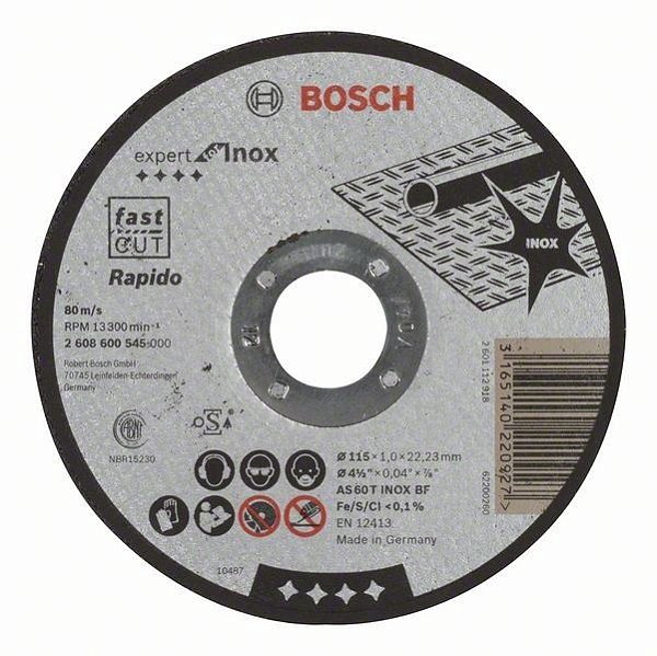 DISCO DE CORTE RAPIDO 115x1,0x22,23mm BOSCH