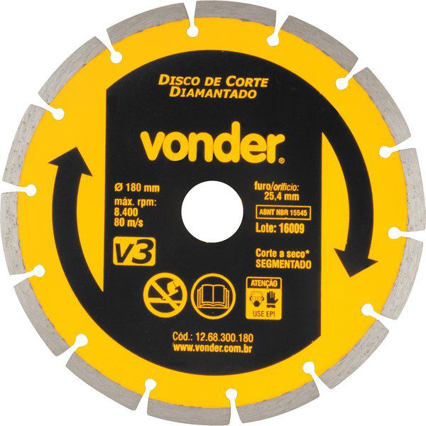 DISCO DIAMANTADO 180MM V3 VONDER