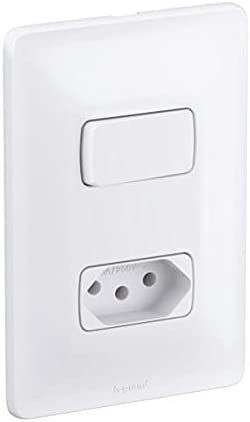 INTERRUPTOR SIMPLES 1 SEÇÃO 10A 250V + 1 TOMADA 2P+T 10A 250V 4X2 PIAL LEGRAND