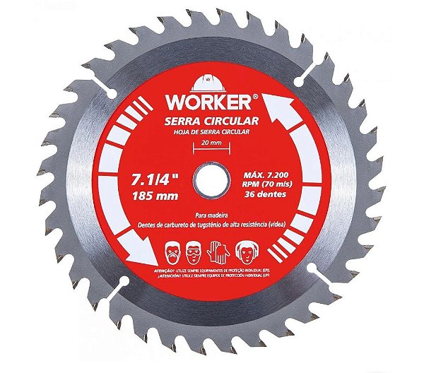 SERRA CIRCULAR WIDEA 7" 1/4" 36DTS 20MM - WORKER