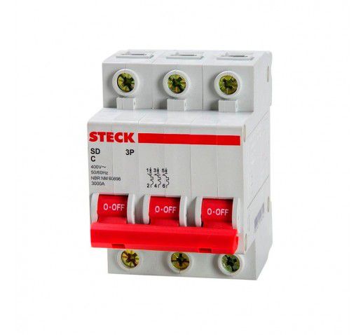 DISJUNTOR TRIPOLAR 10A 3P C 3KA STECK