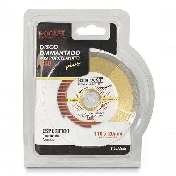 DISCO DIAMANTADO 110 X 120 MM PARA PORCELANATO PLUS - ROCAST