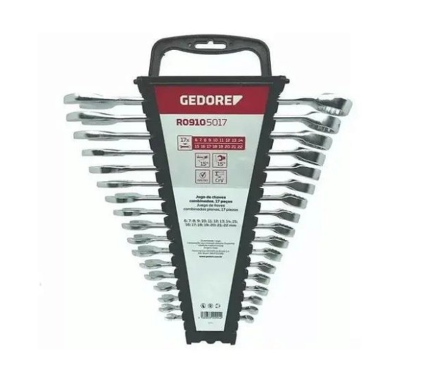 JOGO CHAVE COMBINADA 6-22 mm 17 pcs R09105017  - GEDORE