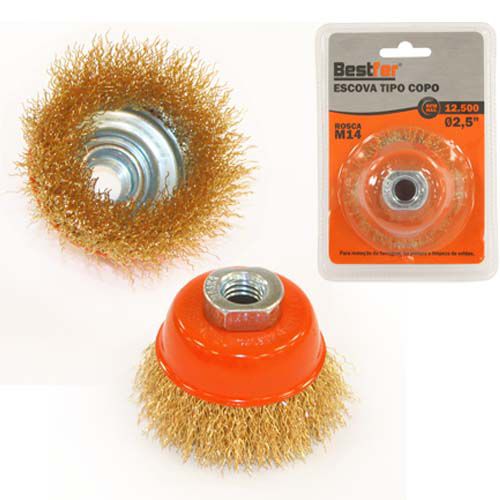 ESCOVA TIPO COPO 2,5POL M14 - BESTFER